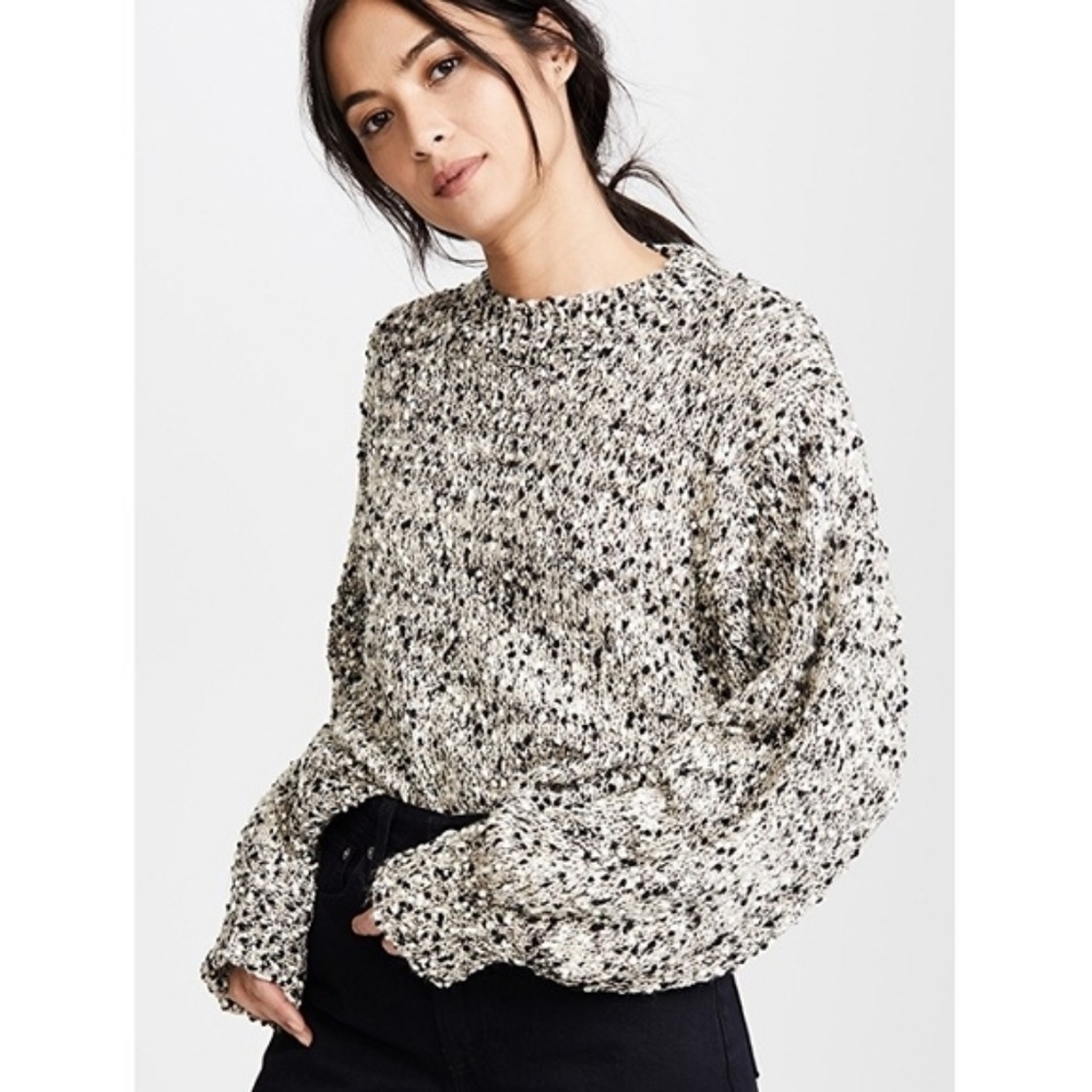 Anthropologie Moon River Oversied Loose Knit Puffy Sleeves Cozy Sweater